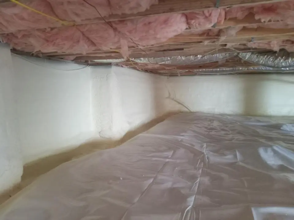 Crawl space encapsulation with closed-cell spray foam for Attic Insulation in Pleasanton
